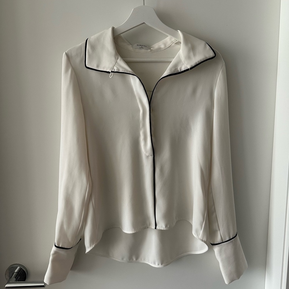 Babaton Blouse with Black Trim